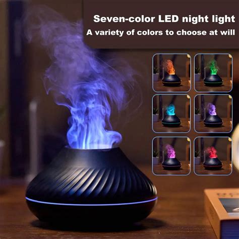 7 Colors Aromatherapy Diffuser 3d Flame Night Light Home Air Humidifier Ultrasonic Cool Mist