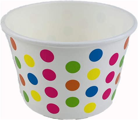 Amazon Worlds Paper Ice Cream Cups Polka Dot Paper Yogurt Cups Oz