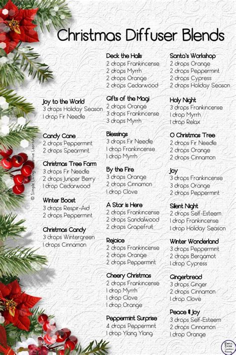 Christmas Diffuser Blends Simple Living Creative Learning Essential