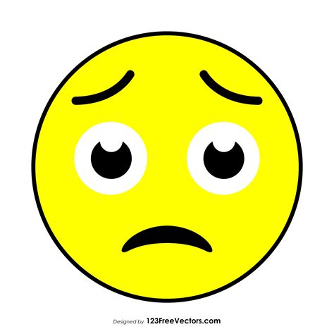 Free Download Worried Face Emoji Vector Image in Adobe Illustrator Eps ...