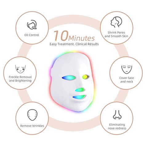 7 Colors LED Face Mask for Red Light Therapy at Home - Facial Skin Care ...