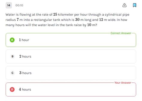 Water Is Flowing The Rate Of Kilometer Per Hour Through A