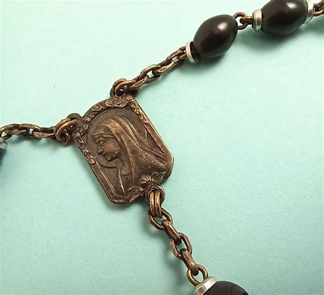 Vintage Coco Bead Wood Rosary With Wood Crucifix Lourdes France Ebay