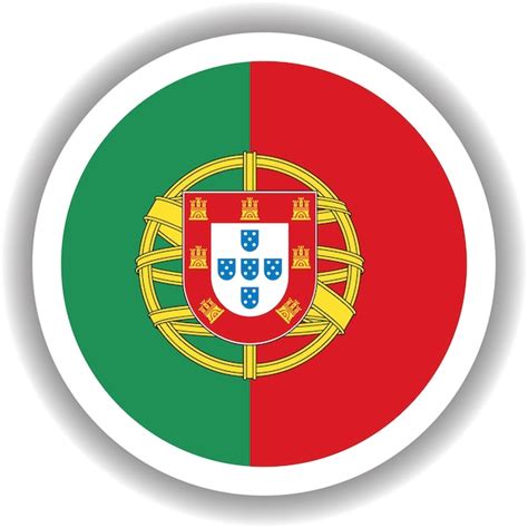 Bandeira De Portugal Formato Redondo Vetor Premium