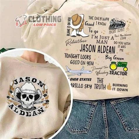 Jason Aldean Cowboys Skull Boots And Hat Merch Jason Aldean Tour 2023