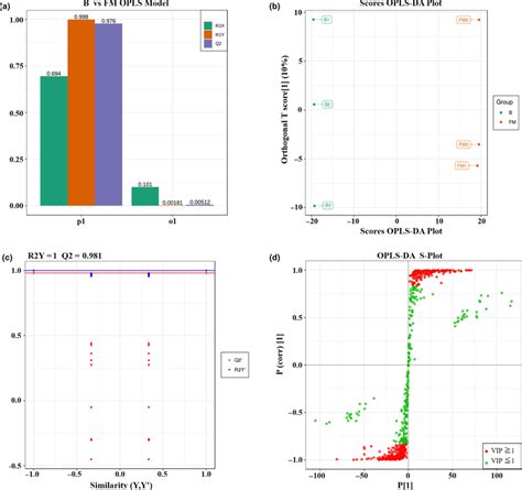 OPLSDA Model A Score OPLSDA Plot B Validation Of OPLSDA Model