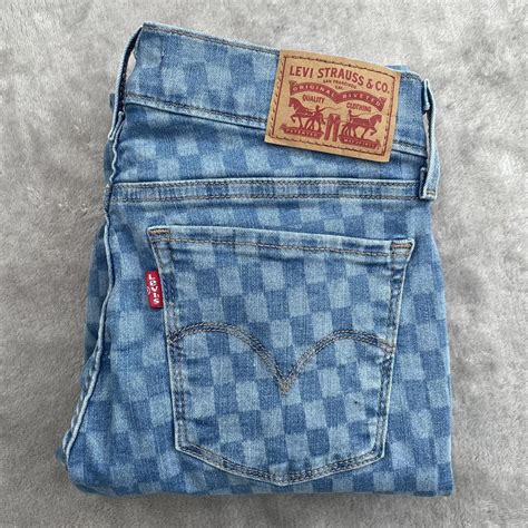 Levi S Checkered 710 Super Skinny Jeans Size Depop