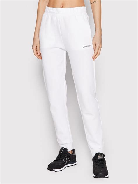 Calvin Klein Pantalon Jogging Micro Logo Essential K20k204424 Blanc