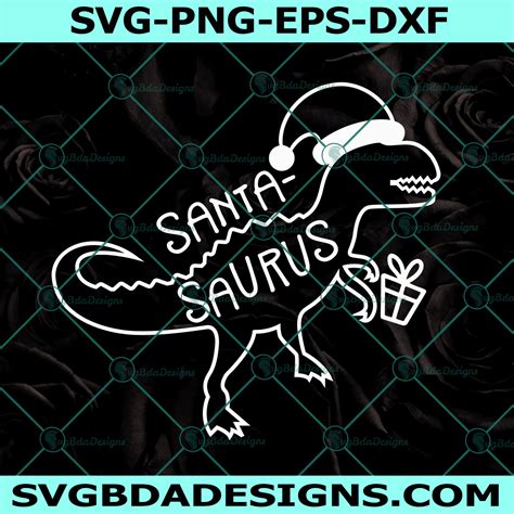 Christmas T Rex Svg Santa Svg Santa Dinosaur Svg Santa Hat Svg