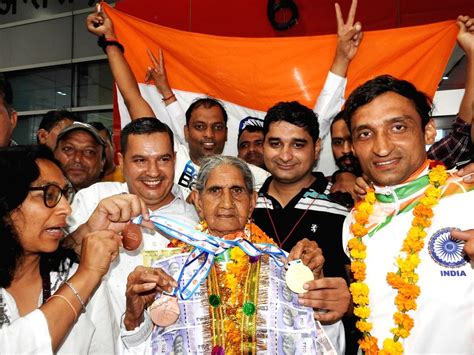 New Delhi Gold Medallist Sprinter Bhagwani Devi Dagar Welcomed By