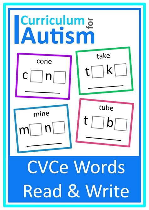 Cvce Words Read Spell And Write Cards Autism Special Education Phonics