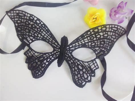 M591 4 Black Lace Flower Mask Sexy Lady Cutout Eye Mask Masquerade