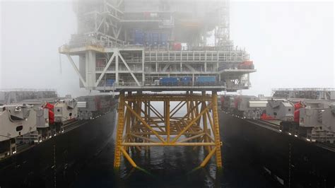 Pioneering Spirit Installs Sverdrup Drilling Platform Topsides Offshore