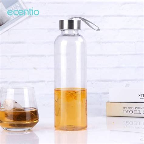 Jual Ecentio As Portable Cup Botol Minum Transparan 500 Ml Shopee