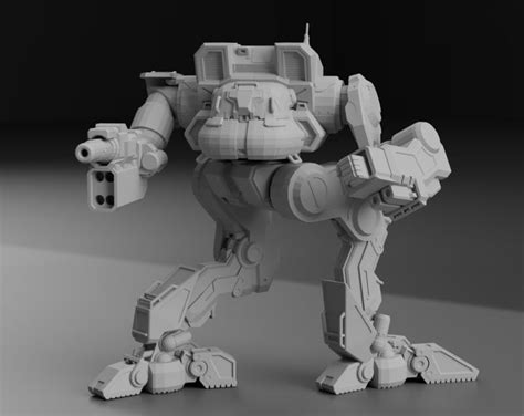 Urban Mech Urbie Urbanmech Rac Mech W Hex Base Etsy