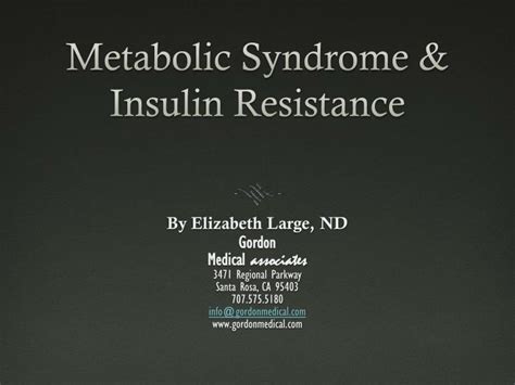 Ppt Metabolic Syndrome And Insulin Resistance Powerpoint Presentation