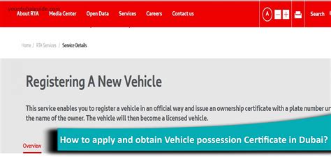 How To Apply And Obtain Vehicle Possession Certificate In Dubai Your