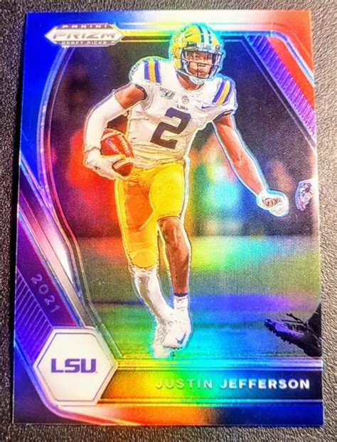 Justin Jefferson Rouge Blanc Bleu Prizm Panini Prizm Draft