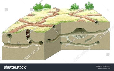 European Mole Talpa Europaea Burrow Cross Stock Illustration 2253573135 | Shutterstock