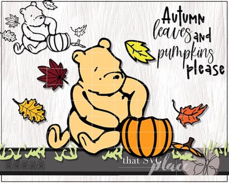 Thanksgiving Svg Classic Winnie The Pooh Svg Pooh Fall Svg Etsy