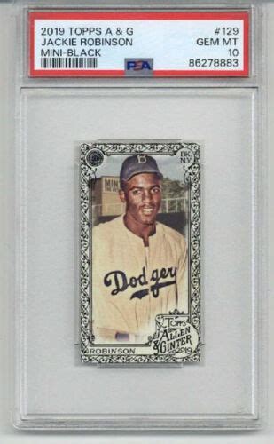 Topps Allen Ginter Mini Black Jackie Robinson Card Psa