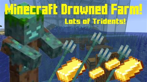 Easy Drowned Farm Minecraft Tutorial Youtube