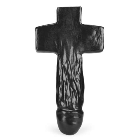 Damien Kruzifix Dildo Aus Silikon Schwarz Auf Dark Ink