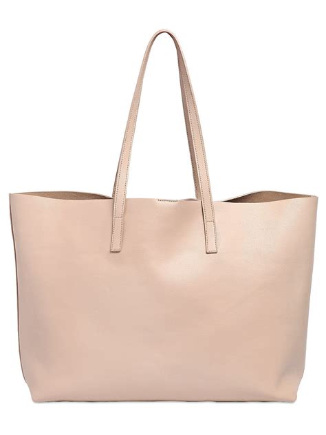 Lyst Saint Laurent Soft Leather Tote Bag In Natural