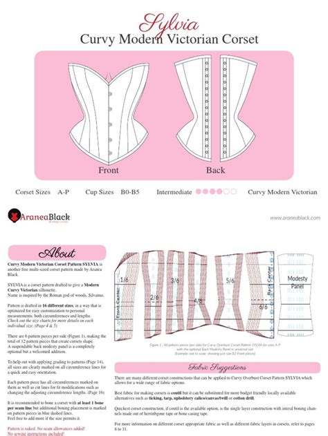 The Front And Back Side Of A Corset Pattern With Instructions For How