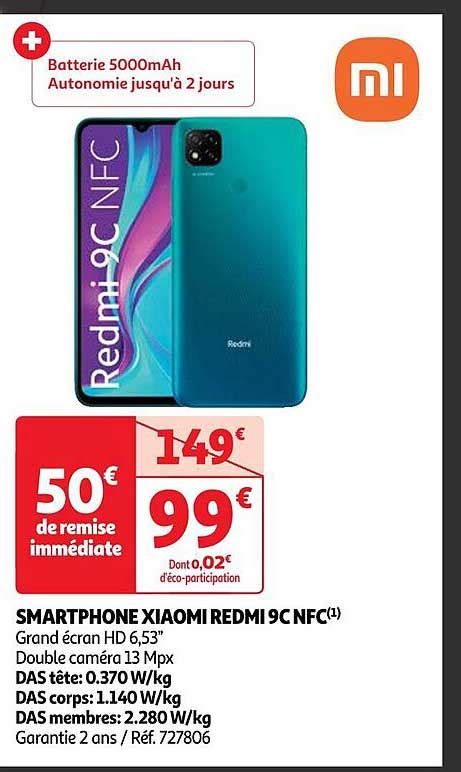 Promo Smartphone Xiaomi Redmi 9c Nfc Chez Auchan ICatalogue Fr