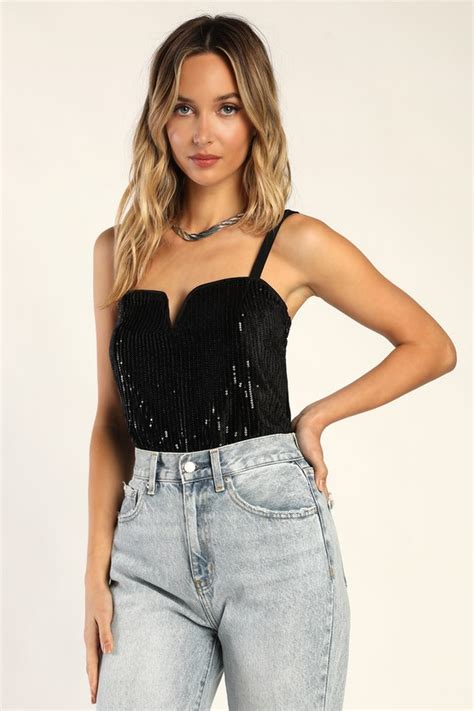 Black Velvet Bodysuit Sequin Bodysuit Velvet Bodysuit Lulus