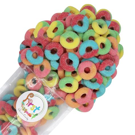 Firstchoicecandy Gummi Rings Rainbow Sour Neon Assorted