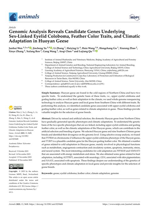 PDF Genomic Analysis Reveals Candidate Genes Underlying Sex Linked