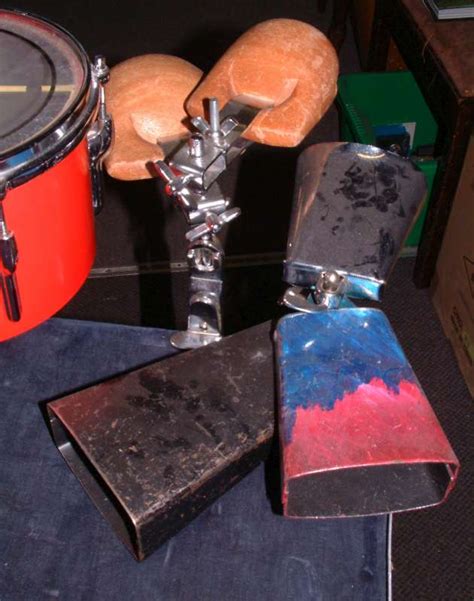 Percussion Table With Ludwig Timbales Cowbells And Wood Blocks