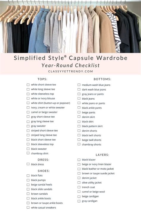 Printable Capsule Wardrobe Checklist