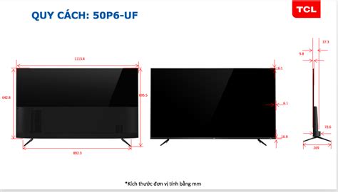 Tìm hiểu kích thước tivi 50 inch