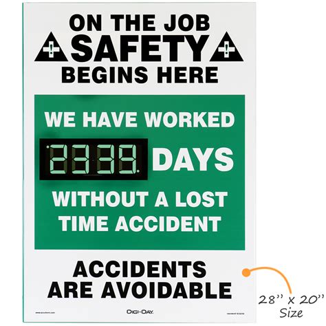 Electronic Shine A Day™ Safety Scoreboards We Worked Days Without