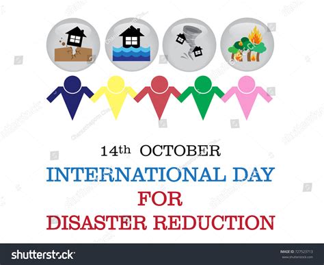 International Day Disaster Reduction Vector Background เวกเตอร์สต็อก