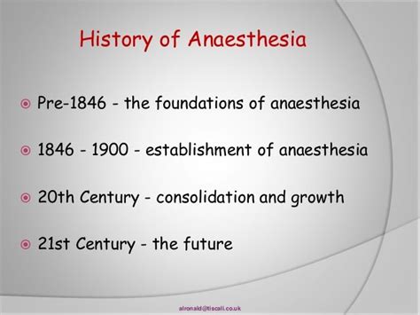 History Of Anaesthesia