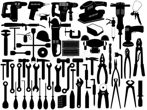 Construction Tool Silhouette Vector Stock Vector Illustration Of