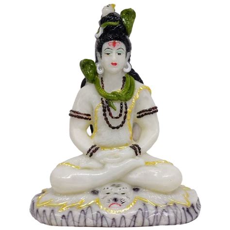 Shiva In Dhyan Mudra Statue Lord Bhole Shankar Murti Marble Dust