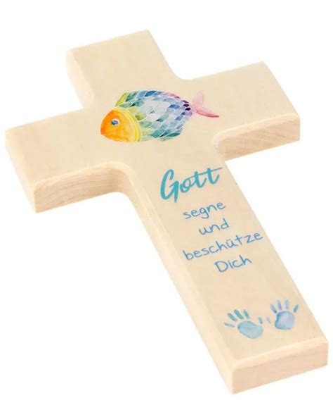 Kinderkreuz Aus Holz Gott Segne Und Besch Tze Dich Kirchenbedarf