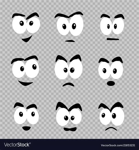 Cartoon eyes template set Royalty Free Vector Image