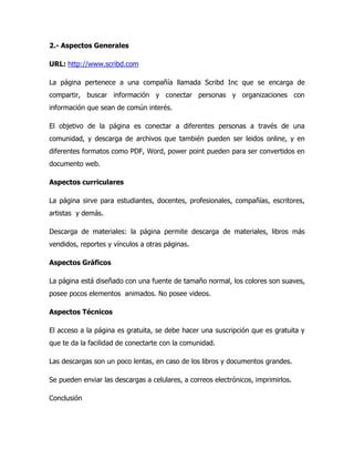 Tarea evaluación de la web PDF