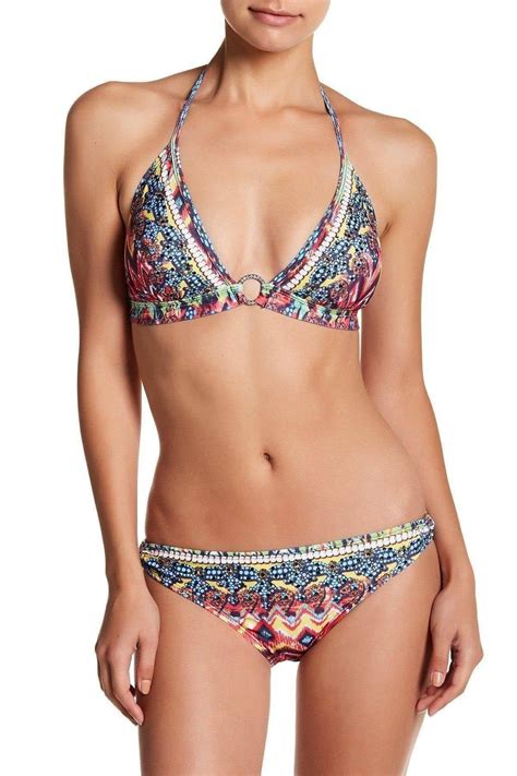 Triangle Halter Neck Bikinis Embellished Triangle Bikini Sets