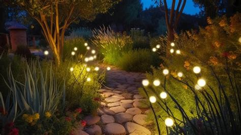 Premium AI Image | Fairy lights in the garden