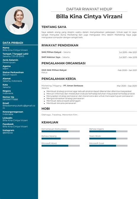 7 Contoh Cv Lamaran Kerja Lulusan Smk Dan Cara Membuatnya