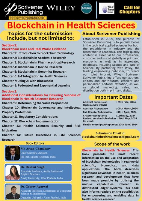 Pdf Call For Book Chapters Blockchain In Health Sciences