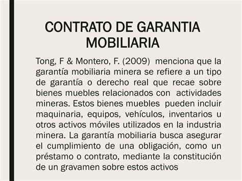 Contrato De Hipoteca Y Contrato De Garantia Mobiliaria En El Derecho