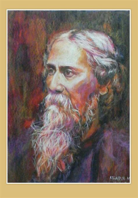 Portrait Of Rabindranath Tagore By Atharva Mote Tagore Was Writer